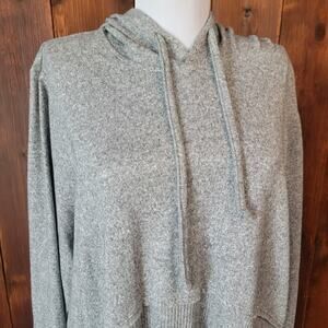 Rio &‎ Rian Women’s 1X Gray Hooded Pullover Long Sleeve Empire Waist Lightweight